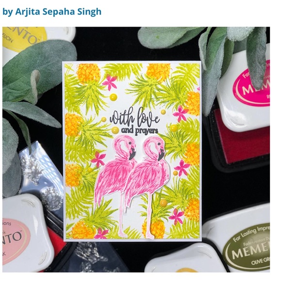 🦩🦩 Hampton Art Layer Tropical Clear Stamp Set - Picture 2 of 8